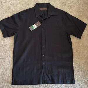 🔥5 for $10 Perry Ellis Black Casual Button Down Shirt